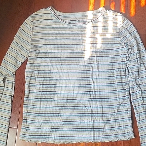 Kohls Brand So Striped Long Sleeves Baby Tees with Lettuce Trim - Picture 7 of 11
